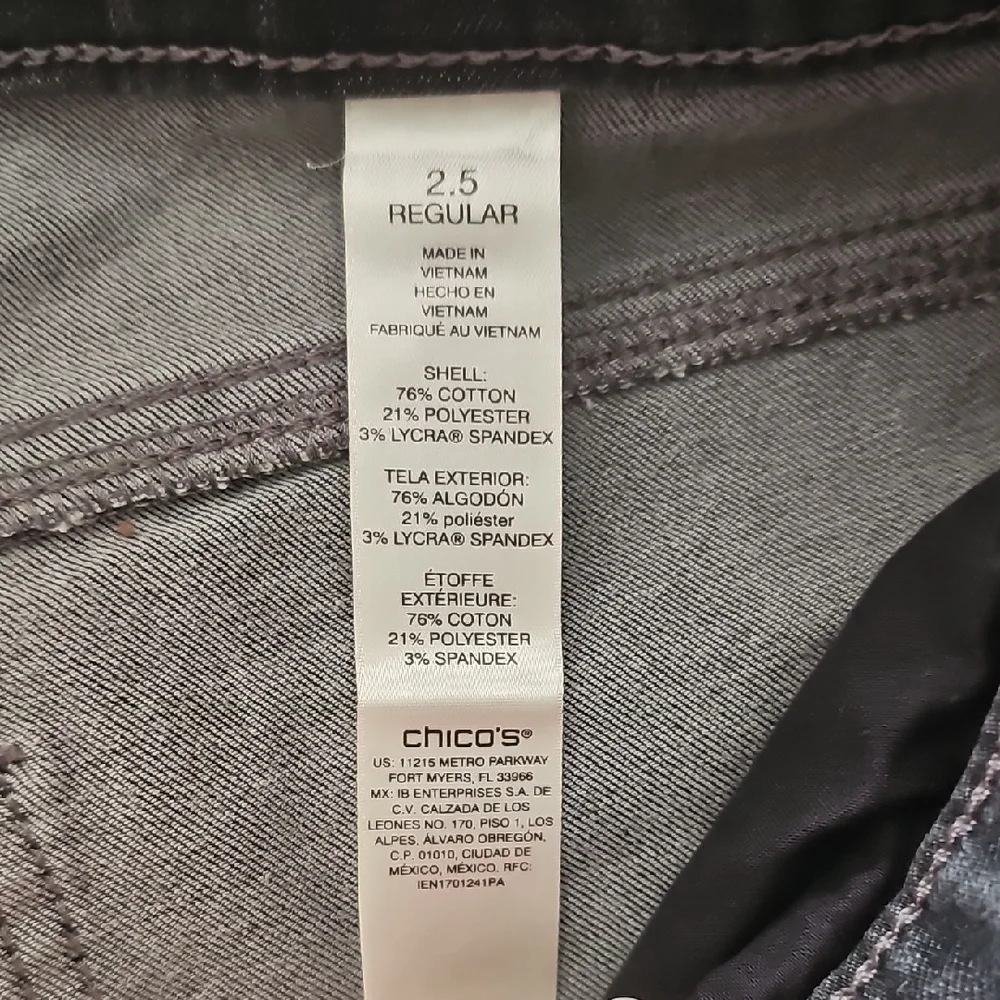 Chico's Charcoal Straight Leg Jeans - Picture 4 of 4